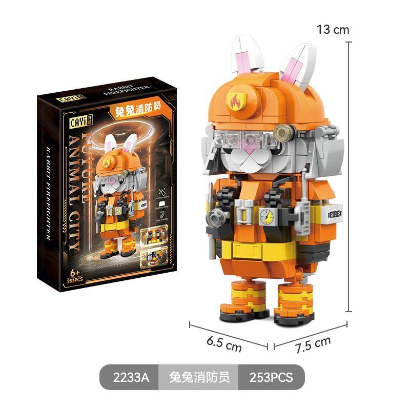 Mecha Series Robot Rabbit Firefighter Building Blocks Fireman Mecha Action Figure Model Bricks Christmas Gift Toy For Boy