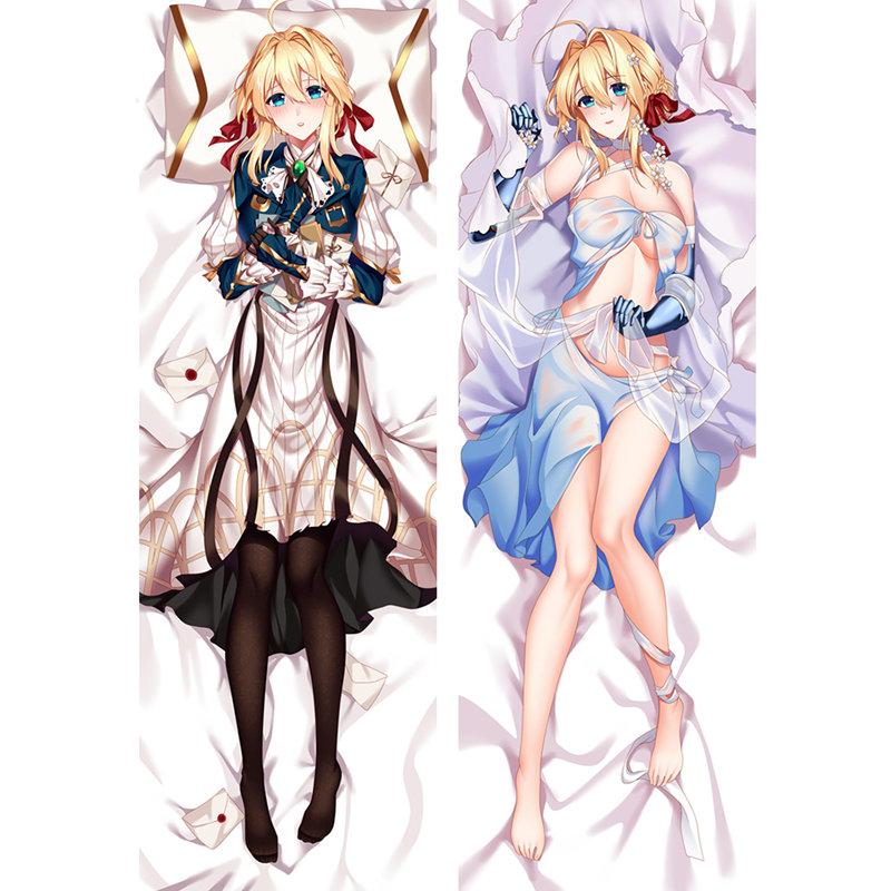 60x180cm Anime Violet Evergarden Dakimakura Kılıfı Yastık Kılıfları Gerçek Boyutlu Vücut Sarma Yastık Kılıfı Manga Otaku
