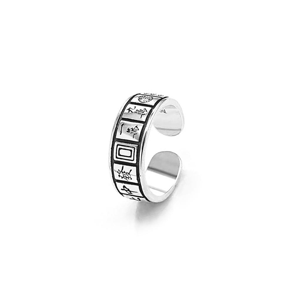 Poker Card Themed Adjustable Square Opening Ring Vintage Hip Hop Unisex Fashion Jewelry for Various Occasions