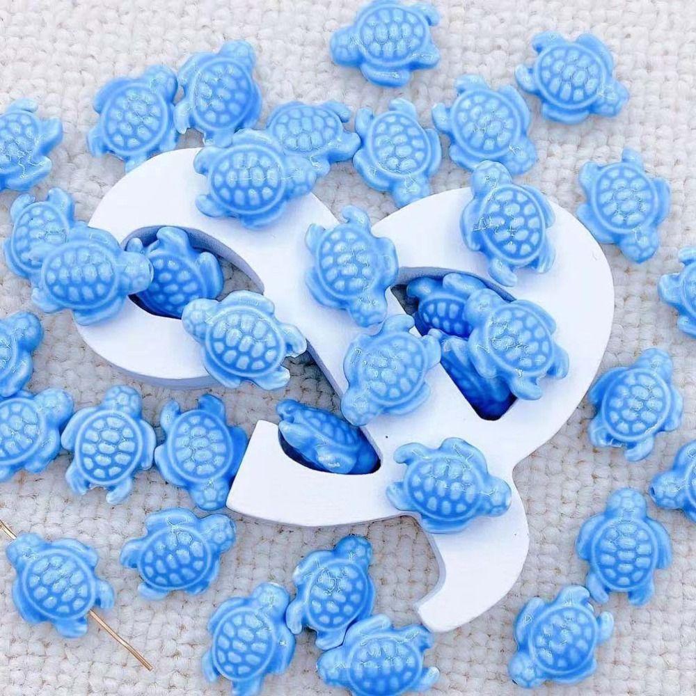 10pcs Handmade Craft Sea Turtle Bead Ceramic Jewelry Making Material  Women