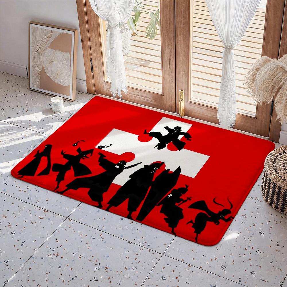 Anime F Fire Force Floor Mat Eco  Flannel Doormat Non Slip Odorless Indoor Floor Rug Soft Short Plush Home Mat