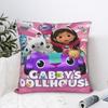 Gabbys Dollhouses Pandy Paws Square Pillow Cases Cushion Covers Vintage Polyester Decor Pillowcase for Sofa 18x18