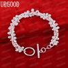 925 Sterling Silber Glatte Trauben Perle Armband Mode Hochzeit Schmuck