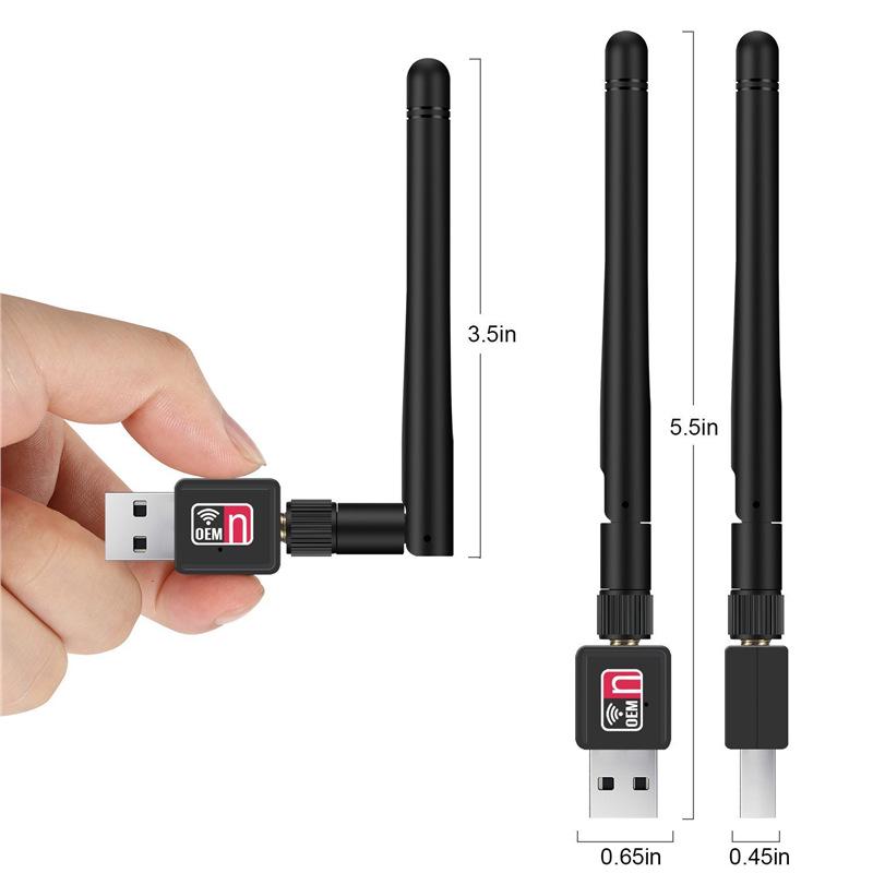 USB WiFi Mini Wireless Network Adapter with External Antenna (150 Mbps, RTL8188)