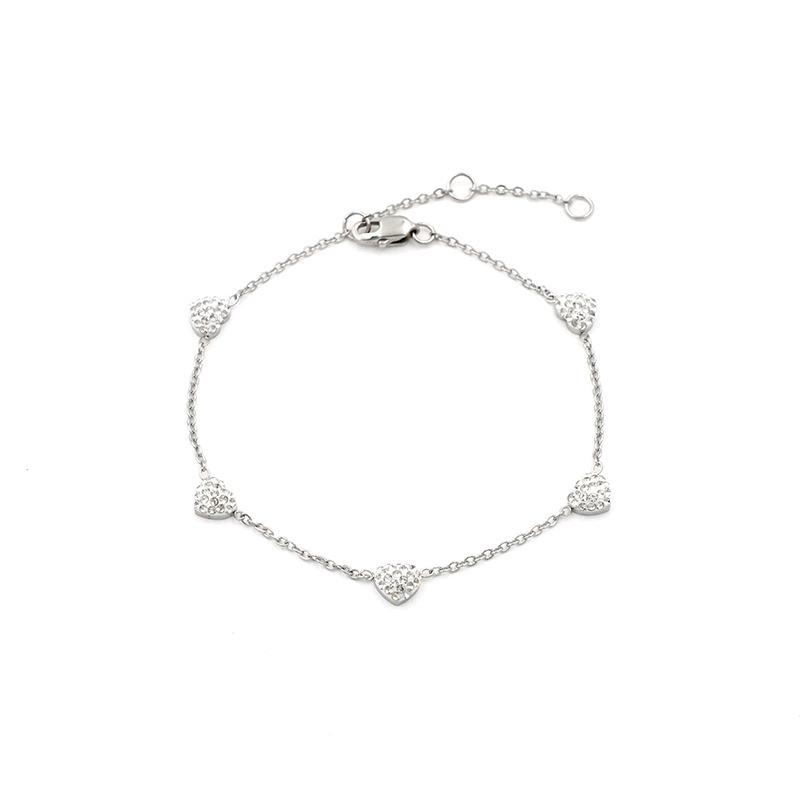 Accessories Simple Versatile Zircon Titanium Steel Jewelry Women'S Fresh And Sweet Color Zircon Love Bracelet