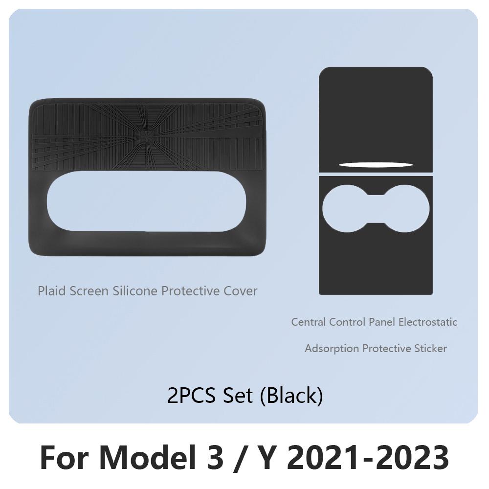 For Tesla Model 3/Y 2021-2025 Silicone Protective Frame Edge Cover Central Navigation Screen Protector Central Panel Sticker