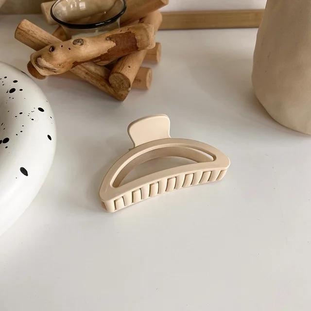 Fashion Frosted Brown Hair Clip  Ladies Temperamen Hairpin Large  Back of Head Shark Clip Korean Style  Hair Accessories