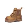 Kids Girls Boys Leatherette Martin Boots Winter Anti-Slip Soft Sole Mid-Calf British Style