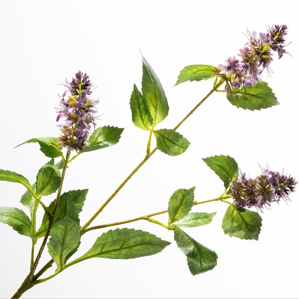 3 Head Artificial Pogostemon Stem Spike Flower Simulation Pogostemon Silk Faux Flower  Table Decor