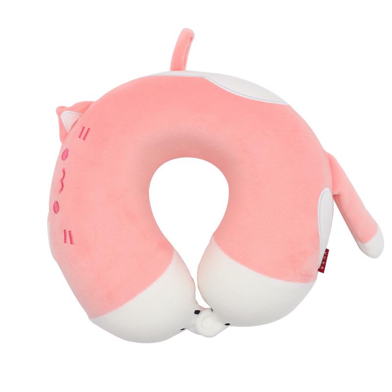 Cuscino per il Collo a Forma di U in Memory Foam con Animali dei Cartoni Animati per Viaggio, Casa o Ufficio Reclinabile