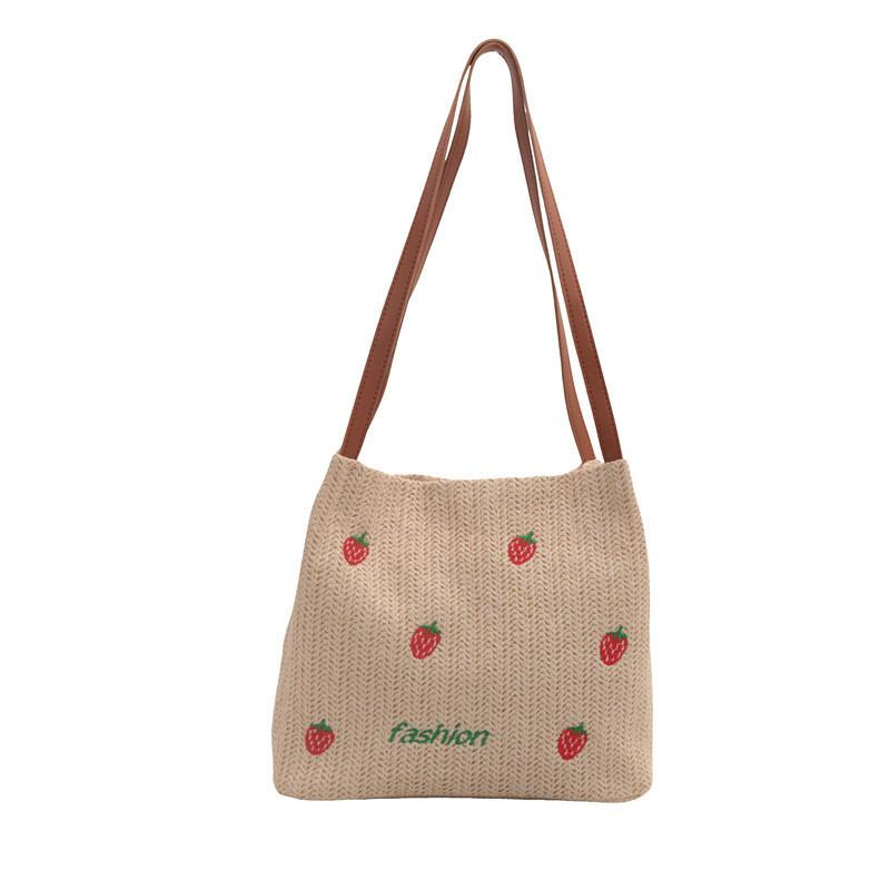 Stylish Woven Tote Bag For Women With Large Capacity Chic Summer Bucket Bag