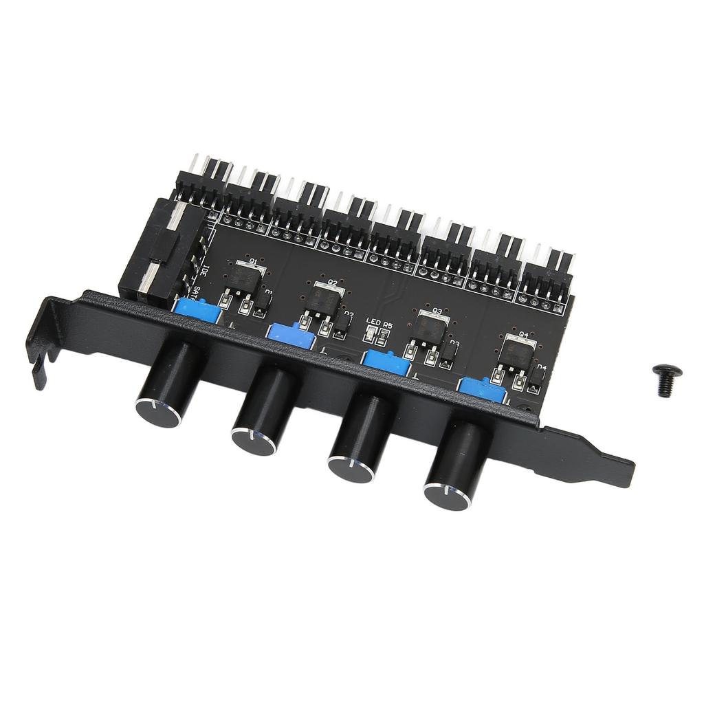 PC Fan Hub 4 Knob 8 Channels 4PIN Interface 72W PCI Bracket Cooling Fan Speed Controller For CPU Chassis HDD VGA PWM