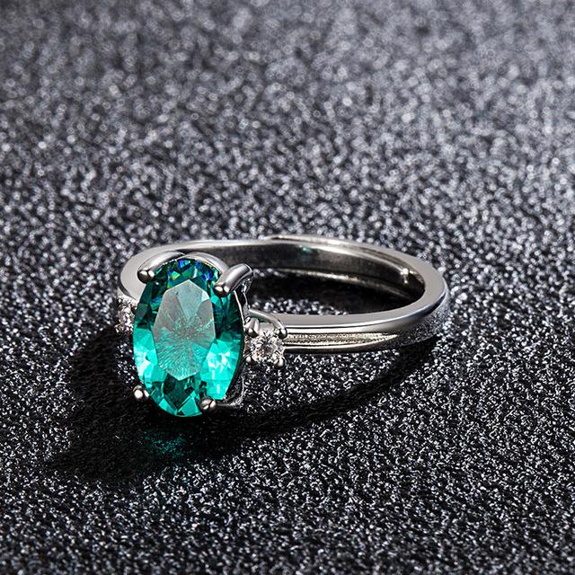100 %925 Silver Natural Crystal Jewellry Ring For Women Green Topaz Gemstone Engagement Wedding Bands Prehnite Ring Open Jewelry