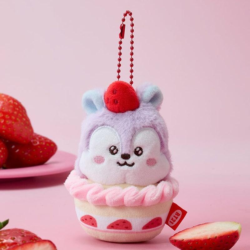 10cm Anime Cartoon Bt21 COOKY SHOOKY Plush Toy Creative Strawberry Cake Party Plush Toy Pendant Backpack Keychain Accessories