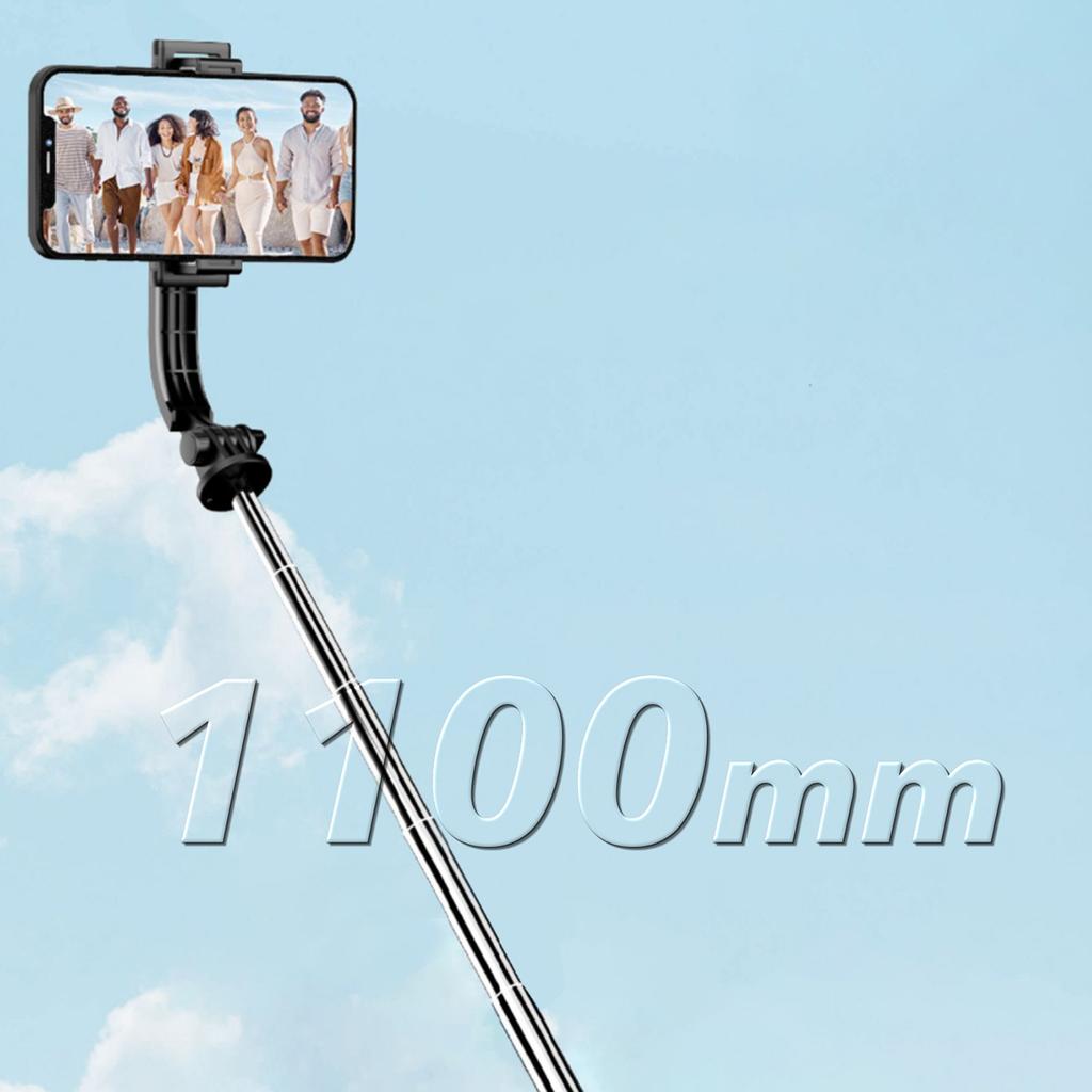 Selfie Stick 4w1 Statyw Składany Kijek Do Zdjęć Z Pilotem 110cm - Czarny