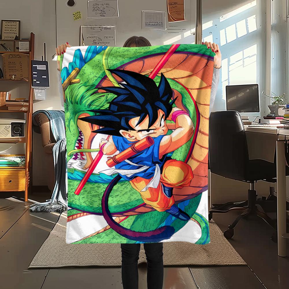 Dragon Ball character Print Flannel Blanket High quality Comfortable for All Seasons Home Decor Warmth and Comfort Perfect for Christmas Gifts