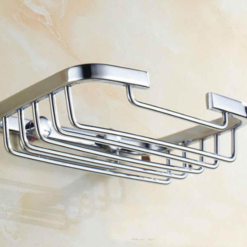 Wandmontage Badkamer Douche Aluminium Hoge Vrije Plaat Houder Zeepbakje Opbergrek Vierkante Mand Accessoires