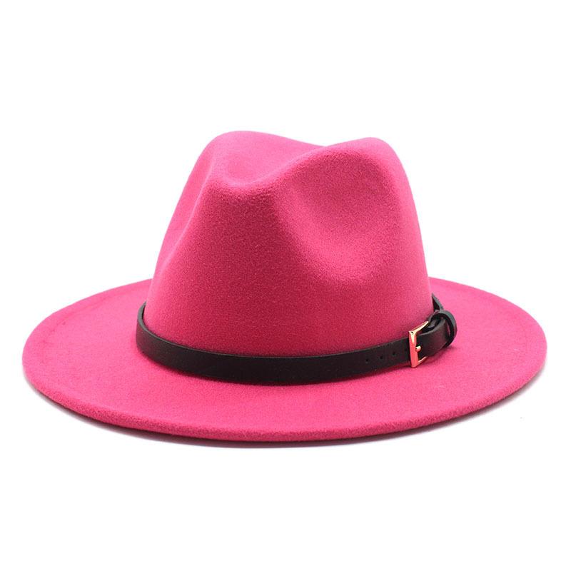 Hat Men'S And Women'S Jazz Hat Quarterly British Retro Belt White Top Hat Woolen Gentleman'S Hat