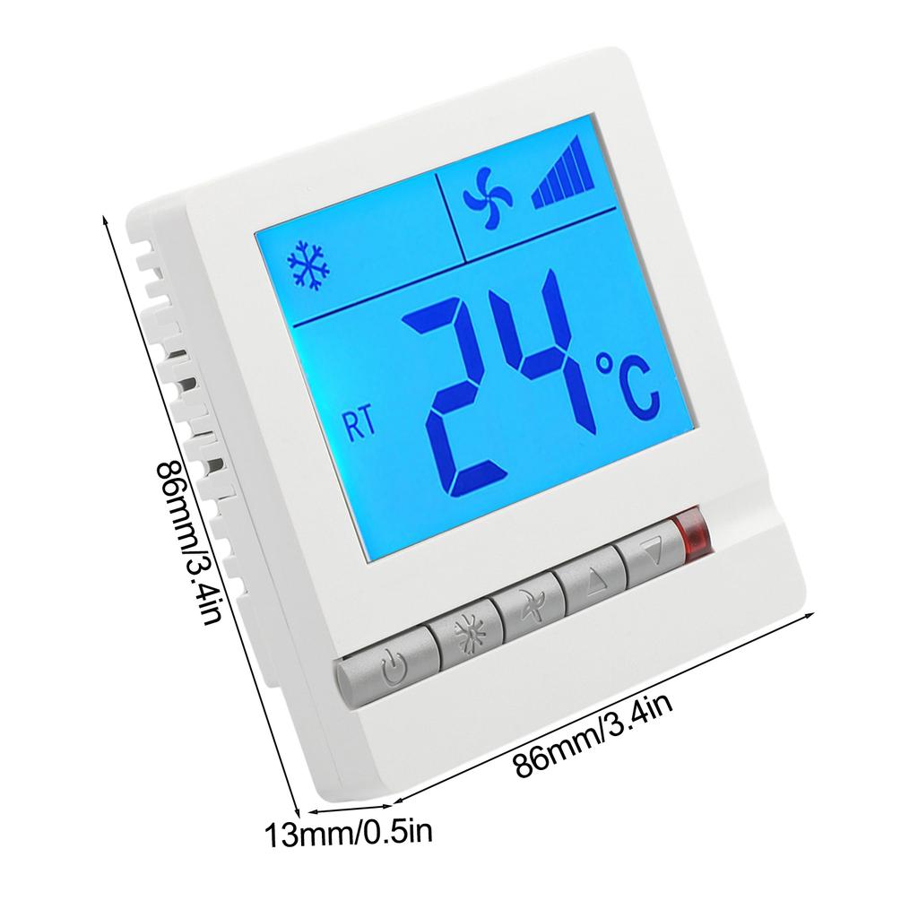 Digitaler Lüfter-Temperaturregler mit LCD-Hintergrundbeleuchtung für zentrale Klimaanlagen und Heizsysteme