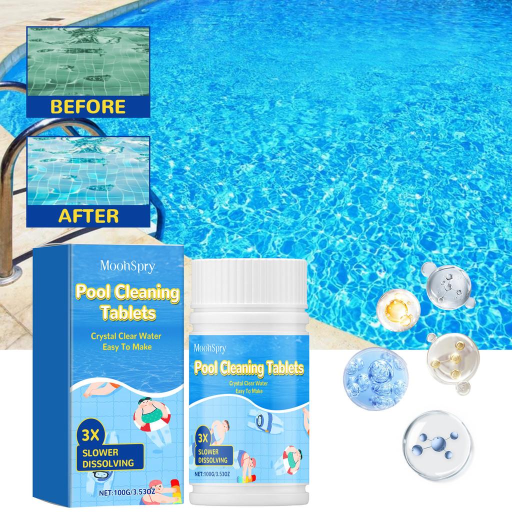 Moonspry Sparkling Pool Cleaning Tablets For Clean Water Clarity And Stain Elimination