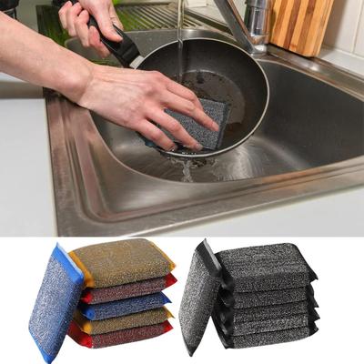 6Pcs Kitchen Dishwashing Sponge Does Not Hurt Pot Brush Pot Artifact Household Scratch-free Sponge Wipe Brush Cleaning Tools