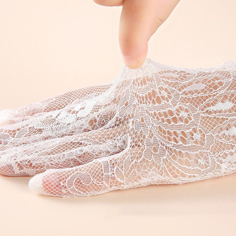 1Pairs Breathable Women Lace Gloves Mesh Bridal Gown Mittens New Dance Gloves Clothing Accessories
