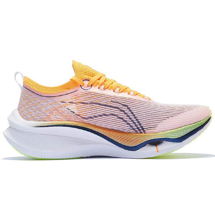 New LiNing Feidian 3 Ultra Cushioning Anti Slip And Wear Resistant Rebound Low Top Running Shoes Unisex Orange White ARMT033-1