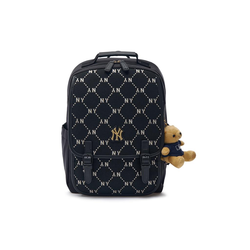 New MLB Synthetic Leather Backpack Regular Men's Black 7ABKMD24N-50BKS