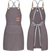 chef apron bib tool apron for man woman cross back straps with 4 pockets for kitchen cooking gardening baking working