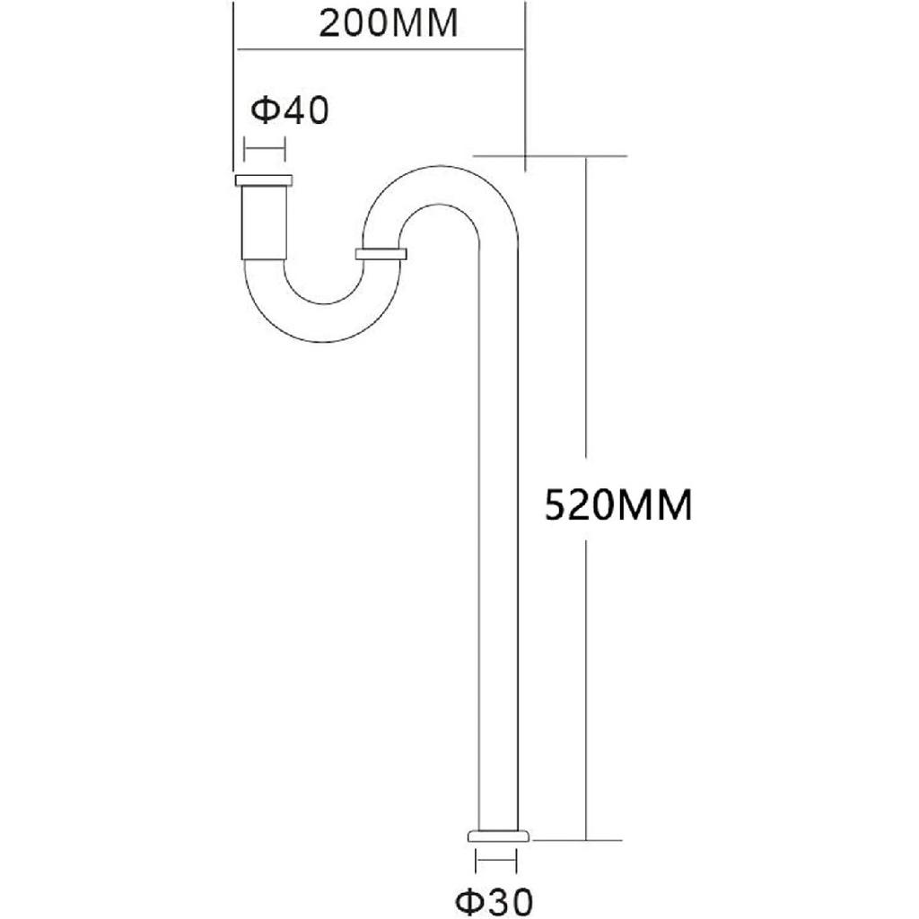 Sink Trap Brass S Trap for Bathroom Sink Kitchen Sink Sewer Pipe Drain Tube S Trap Chrome, WT04