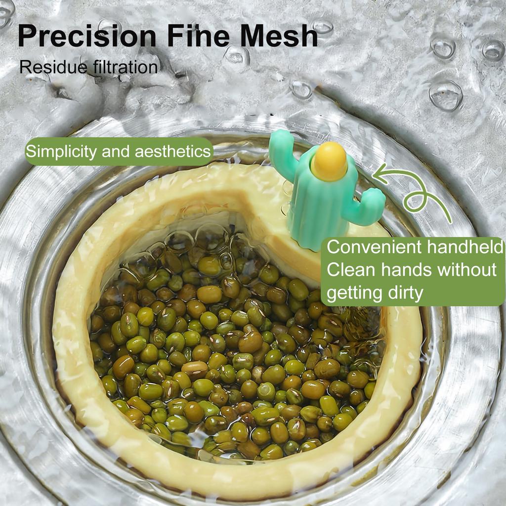 Kitchen Sink Strainer Automatic Drain Basket  Sink Strainer Garbage Filter Shelf Strainer Cartoon Cactus DesignMultifunctional