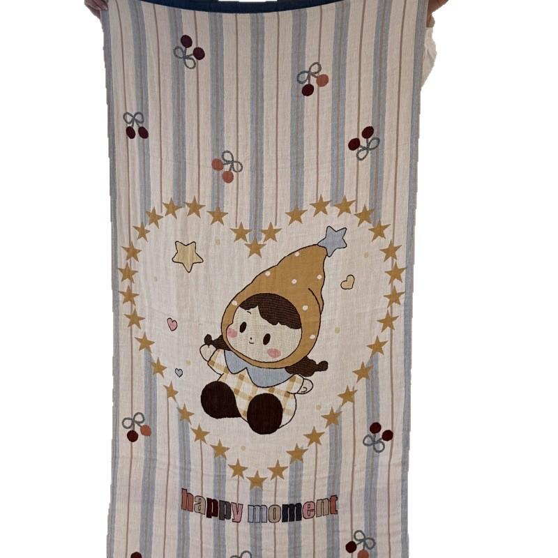 Four-Layer Pure Cotton Gauze Bath Towel Cotton Gauze Bath Towel Baby Cart Towel Gauze Blanket Enlarged Bath Towel Shawl Blanket