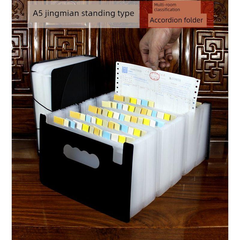 Plastic A5 Invoice Bill Bag Storage Accordion Clip Multi-Layer Insert Box A4 Student Office Folder Sorting Bill Bag