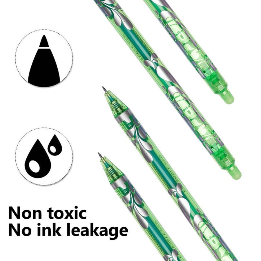 Set of Retractable Gel Pens with a 0.5Mm Tip, Perfect for Correcting Mistakes with Washable Barrels. Including 6 Erasable Pens