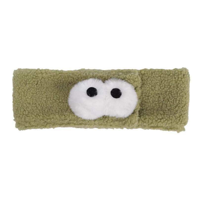 Cute Big Eyes Headband Female Face Wash Mask Headband Autumn And Winter Plush Hair Band Soft Waxy Confinement Headband Headband Headdress