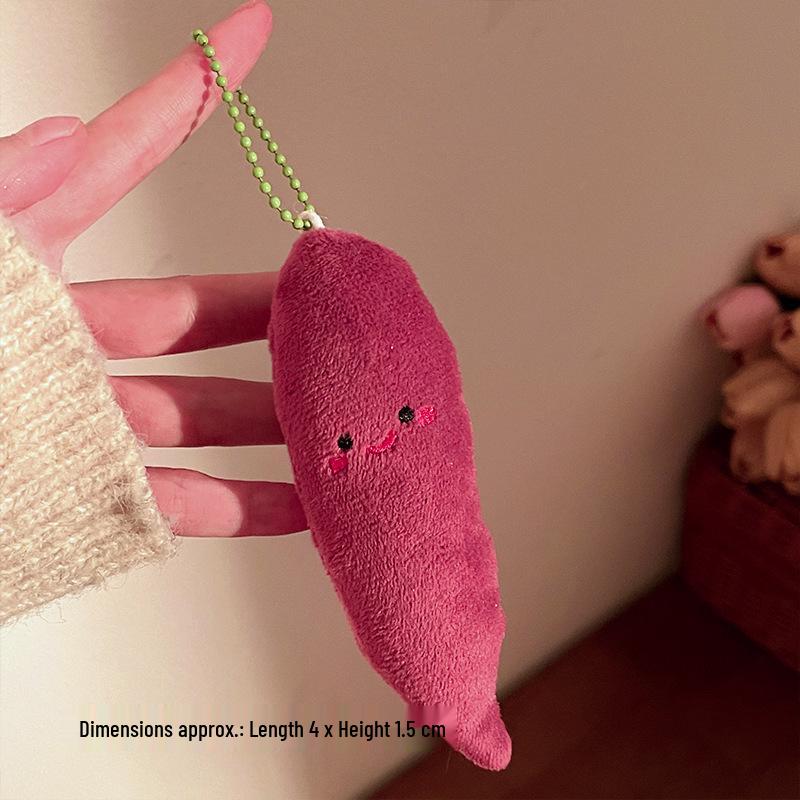 Purple Sweet Potato Plush Doll Toy Keychain - Cute Roasted Sweet Potato Pendant.