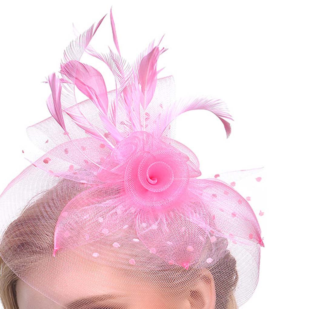 Women Flower Top Hat Fascinator Hairpin Wedding Party Hair Clip Decor
