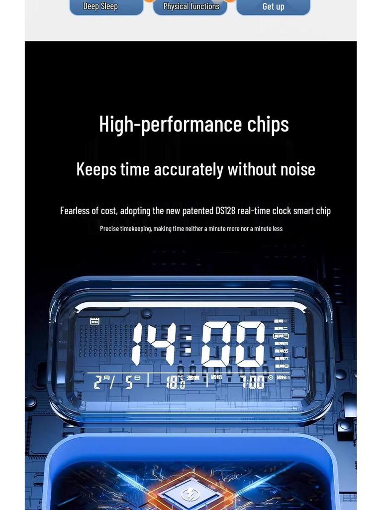 Smart Large Volume Silent Multifunction Alarm Clock for Dorms & Kids