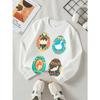 European sizes Kids' Crewneck Sweatshirt Colorful Eggs with Animals And Patterns  , Sportswear And Casual Wear, Soft And Comfortable