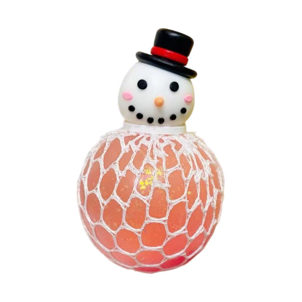 Christmas Ball with Santa, Snowman and Glitter Grape Design - Holiday Sensory Toy