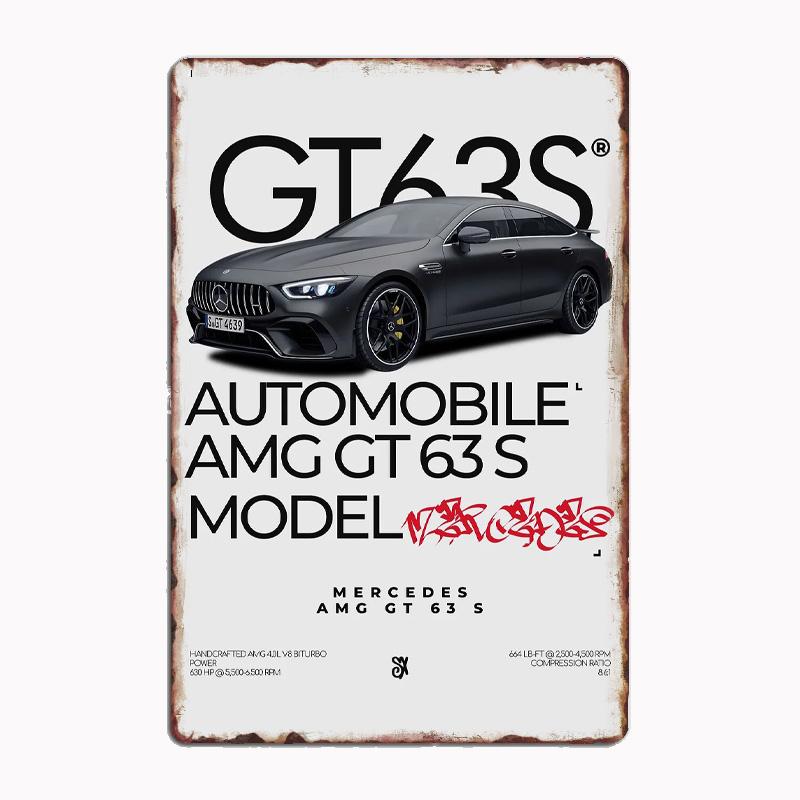 

AMG GT63 S Minimalist Metal Sign Poster Garage Room Decor Living Custom Tin Vintage Home Decoration Wall Art 20x30cm（7.8x11.8inch）