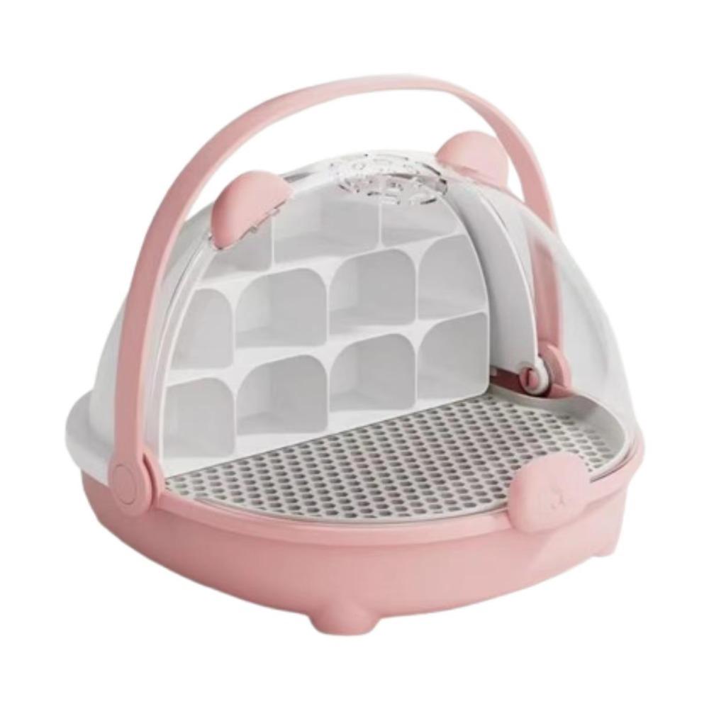 

Складная ручка Коробка для разведения шелкопряда Видимая дверца Клетка-среда обитания для насекомых Дети розовый