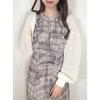 Fr **Short Knit Cardigan Strap Women's Top
