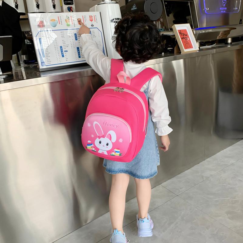 Adorable Cartoon Print Canvas Backpack For Kids With Comfortable Air Cushion Straps