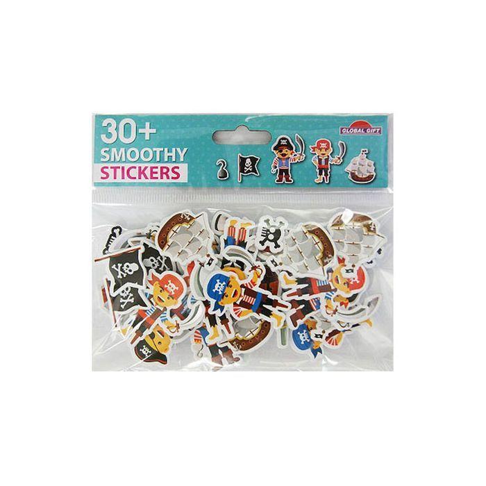 30 Autocollants - Mousse EVA - Pirates - Dorures