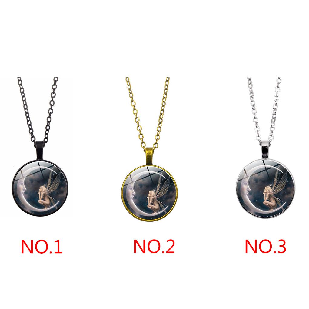 Unisex Necklace Vintage Moon Angel Antique Girl Sweater Neck Pendant Jewelry Birthday Gift
