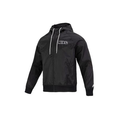 Besticktes Buchstabenlogo Sport Kapuzenjacke Herren Jacken Schwarz DX0695-010
