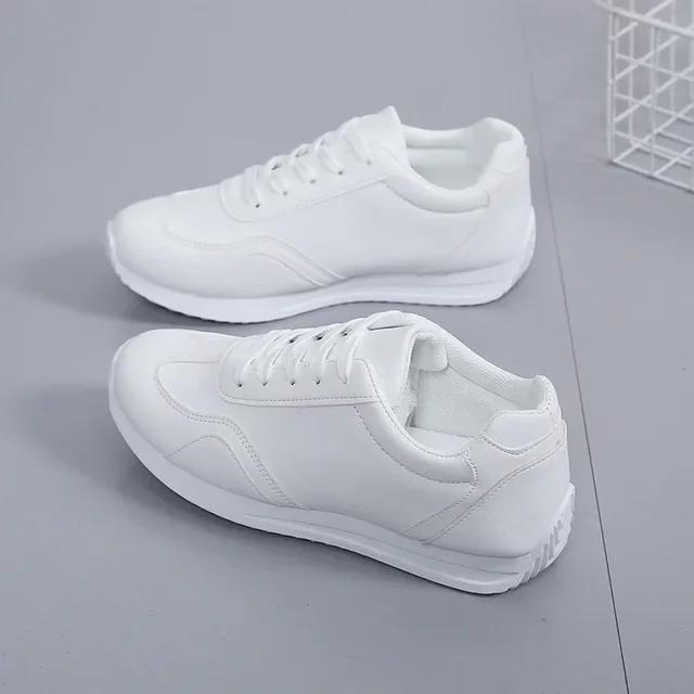 Sports Shoes for Women's Spring New Versatile and Comfortable Casual Board Shoes with Leather Surface and Waterproof Single Shoe