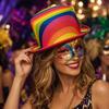 Striped Rainbow Top Hat Rainbow Striped Magic Hat New Stage Hat  Photo Prop