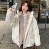 European Station Short Cotton-padded Clothes Women's Year Big Fur Collar Splicing Autumn and Winter New Cotton-padded Clothes Jacket Loose and Fluff